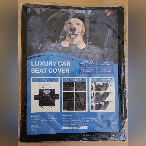 Dog Luxury Car SUV Seat Cover Water Proof Pet Car Seat Anchors GEGD101AB - Picture 2 of 10